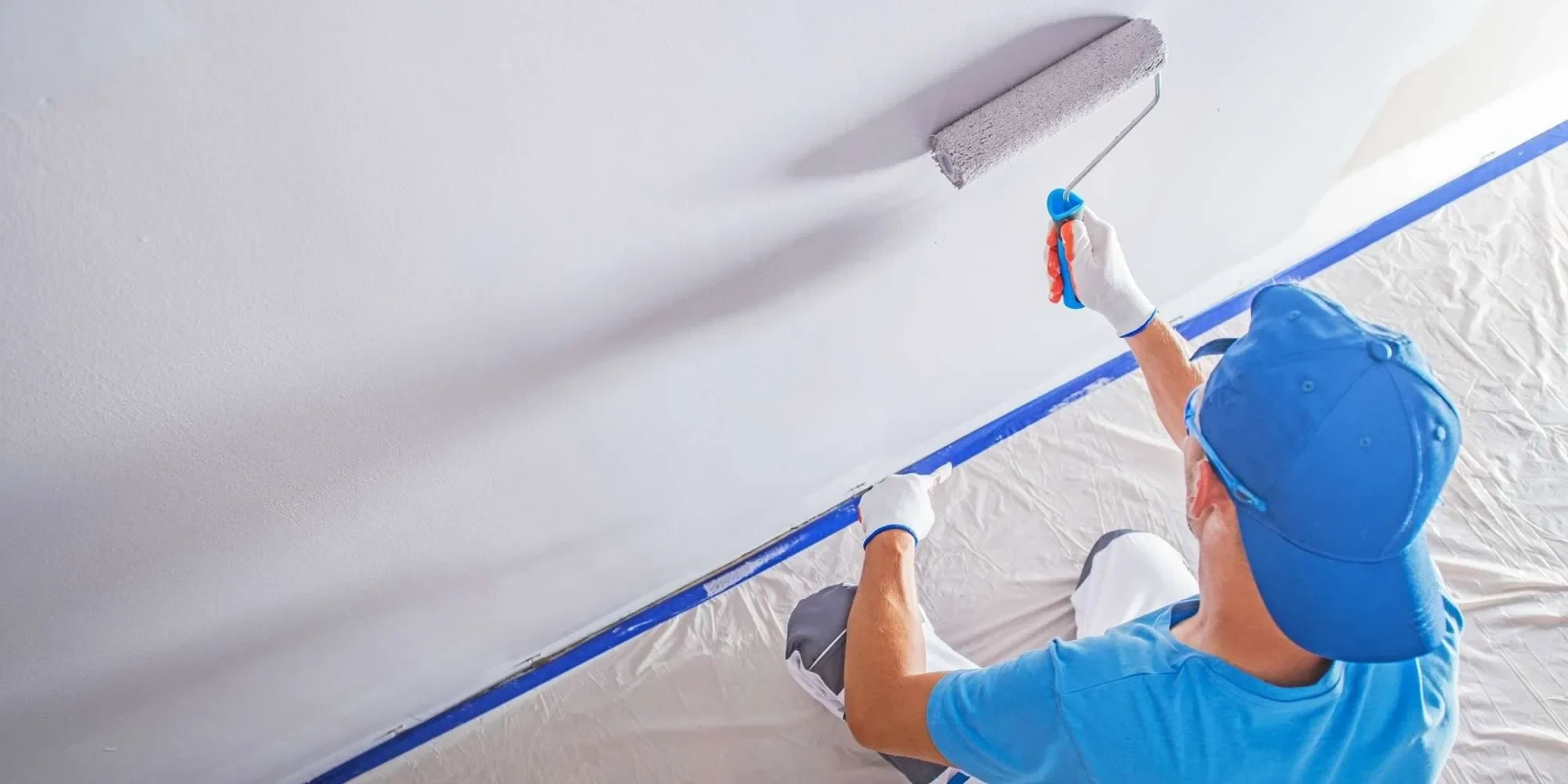 Painter Rolling Wall White Oakland County Michigan
