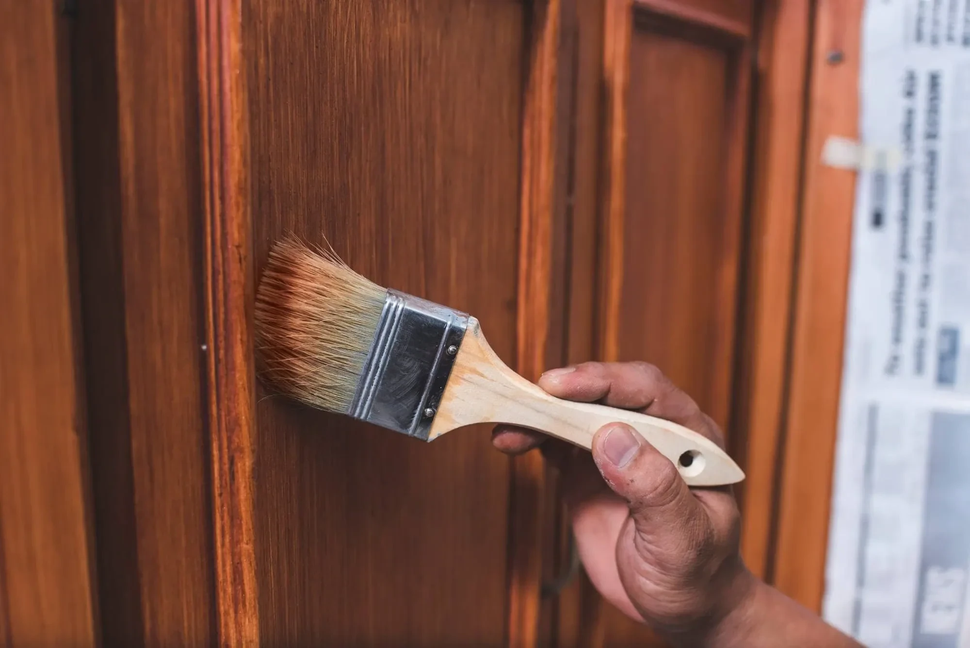 Painting Door Woodwork Detail Oakland County Michigan